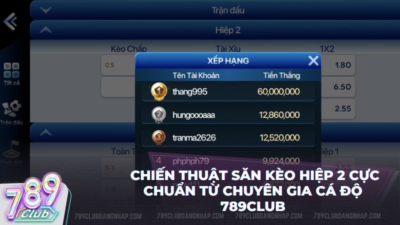 Học cách vận dụng chiến thuật soi kèo hiệp 2 hiệu quả cùng chuyên gia 789Club