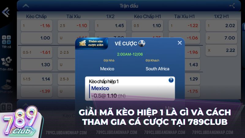 Nắm vững kiến thức kèo hiệp 1 là gì để tự tin đặt cược tại 789Club